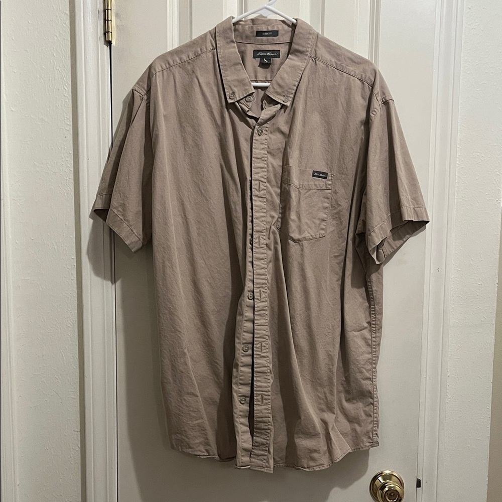 Eddie Bauer Men's Casual Button Down Shirt - Khaki